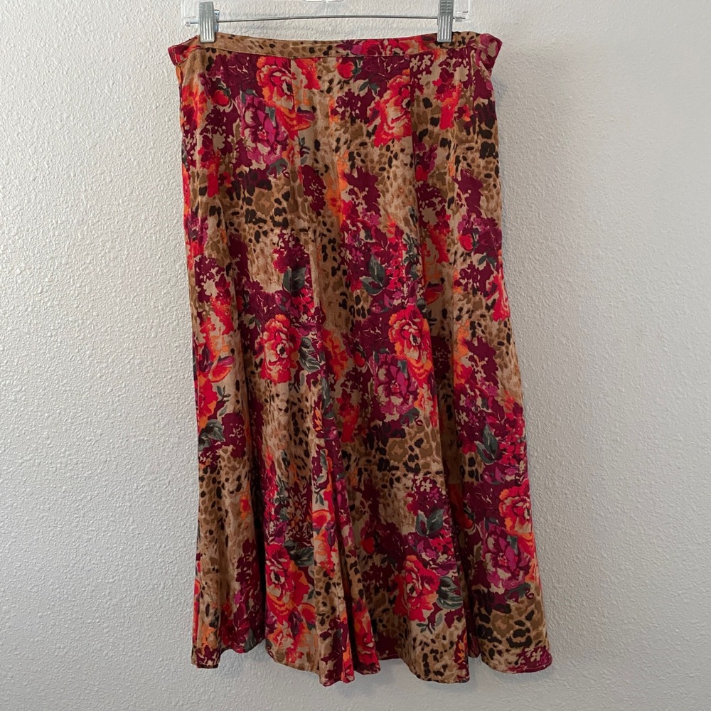 Y2K Animal Print Skirt Size 8 Patchwork Bohemian Boho Chic Festival Feminine